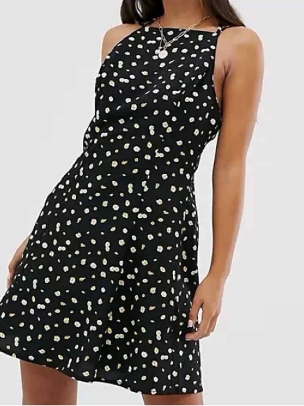 ASOS Black Dress with Yellow Floral Ditsy Print